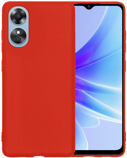 Forterra OPPO A17 Hoesje Siliconen Backcover Lichtgewicht - Rood