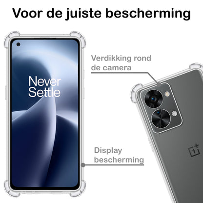 Forterra OnePlus Nord 2T Hoesje Shockproof Backcover Siliconen - Transparant