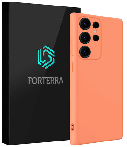 Forterra Samsung S25 Ultra Hoesje Siliconen Backcover Lichtgewicht - Perzik