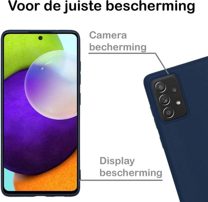 Forterra Samsung A52 Hoesje Siliconen Backcover Lichtgewicht - Donkerblauw