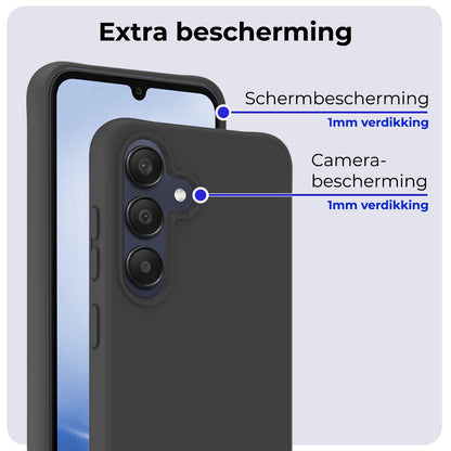 Forterra Samsung A25 Hoesje Siliconen Backcover Lichtgewicht - Zwart
