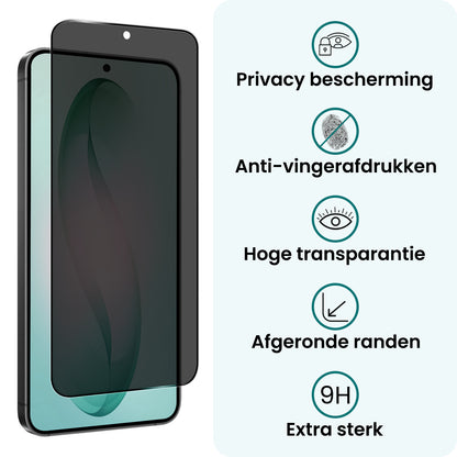 Forterra Samsung S26 Plus Screenprotector Gehard Glas - Privacy