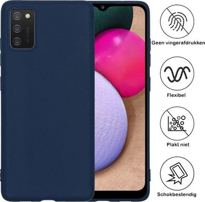 Forterra Samsung A02s Hoesje Siliconen Backcover Lichtgewicht - Donkerblauw