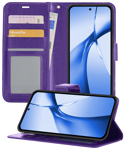 Forterra OnePlus Nord CE 4 Hoesje Bookcase Cover met Kaarthouder - Paars