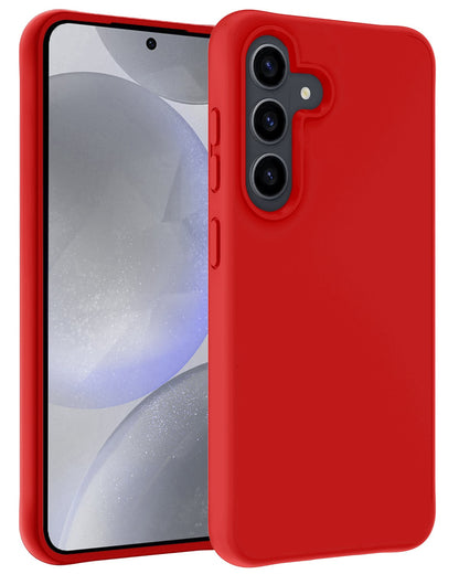 Forterra Samsung S24 Hoesje Siliconen Backcover Lichtgewicht - Rood