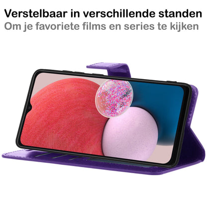 Forterra Samsung A13 4G Hoesje Bookcase Cover met Kaarthouder - Paars
