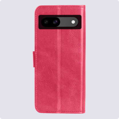 Forterra Google Pixel 8a Hoesje Bookcase Cover met Kaarthouder - Donkerroze