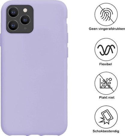 Forterra iPhone 11 Pro Hoesje Siliconen Backcover Lichtgewicht - Lila