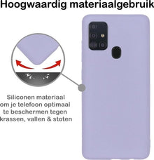 Forterra Samsung A21s Hoesje Siliconen Backcover Lichtgewicht - Lila
