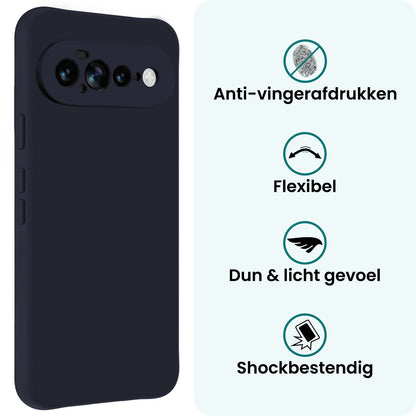 Forterra Google Pixel 11 Pro XL Hoesje Siliconen Backcover Lichtgewicht - Donkerblauw