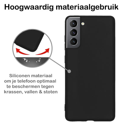 Forterra Samsung S22 Plus Hoesje Siliconen Backcover Lichtgewicht - Zwart