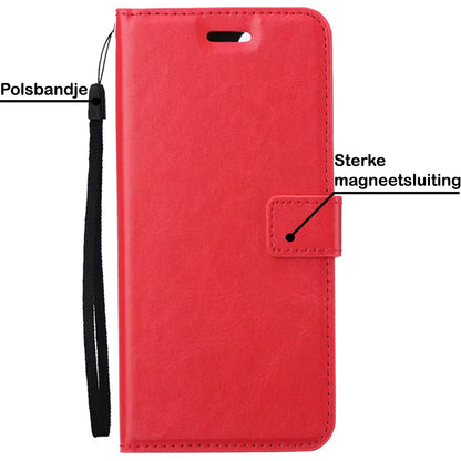 Forterra Samsung A34 Hoesje Bookcase Cover met Kaarthouder - Rood