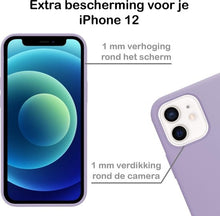 Forterra iPhone 12 Hoesje Siliconen Backcover Lichtgewicht - Lila