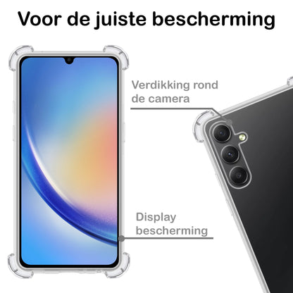 Forterra Samsung A34 Hoesje Shockproof Backcover Siliconen - Transparant
