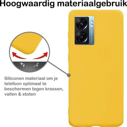 Forterra OPPO A77 Hoesje Siliconen Backcover Lichtgewicht - Geel