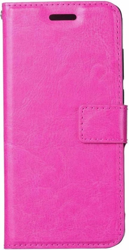 Forterra Samsung Galaxy A50 Hoesje Bookcase Cover met Kaarthouder - Donkerroze