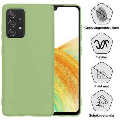 Forterra Samsung A33 Hoesje Siliconen Backcover Lichtgewicht - Groen