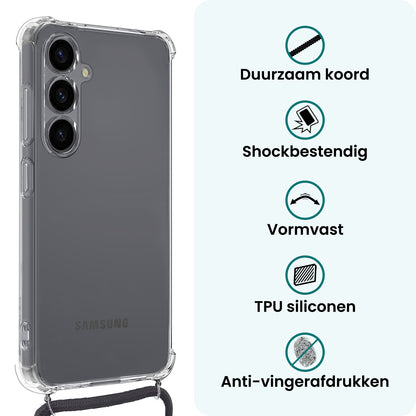 Forterra Samsung S26 Hoesje met Koord Backcover Shockproof - Transparant