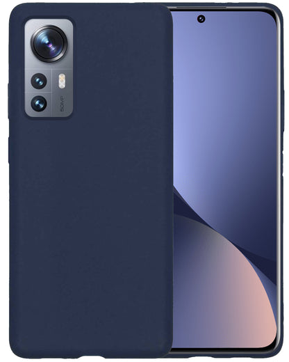 Forterra Xiaomi 12 Pro Hoesje Siliconen Backcover Lichtgewicht - Donkerblauw