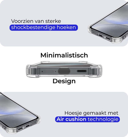 Forterra Samsung S24 Hoesje Kaarthouder Backcover Shockproof - Transparant