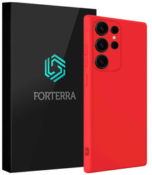 Forterra Samsung S25 Ultra Hoesje Siliconen Backcover Lichtgewicht - Rood