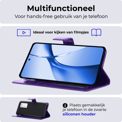 Forterra OnePlus Nord CE 4 Hoesje Bookcase Cover met Kaarthouder - Paars