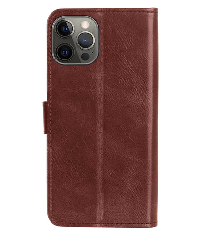 Forterra iPhone 14 Pro Hoesje Bookcase Cover met Kaarthouder - Bruin