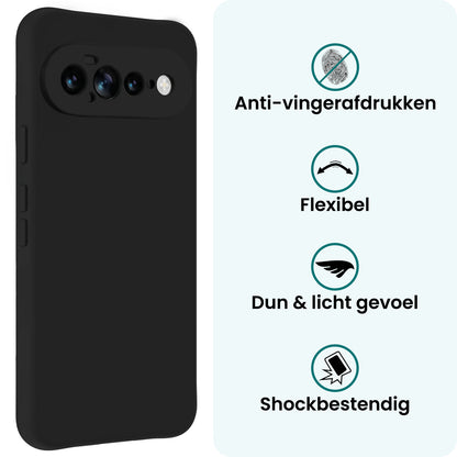 Forterra Google Pixel 11 Pro XL Hoesje Siliconen Backcover Lichtgewicht - Zwart