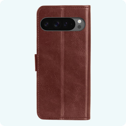 Forterra Google Pixel 9 Pro Hoesje Bookcase Cover met Kaarthouder - Bruin