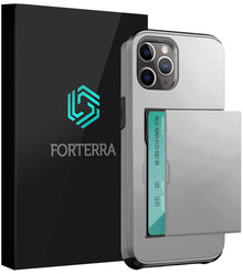 Forterra iPhone 11 Pro Hoesje Kaarthouder Hard Case Shockproof - Grijs