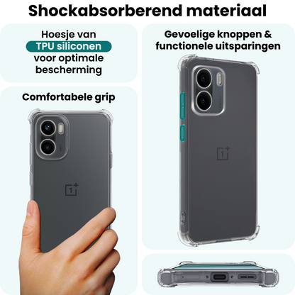 Forterra OnePlus 15R Hoesje Shockproof Backcover Siliconen - Transparant