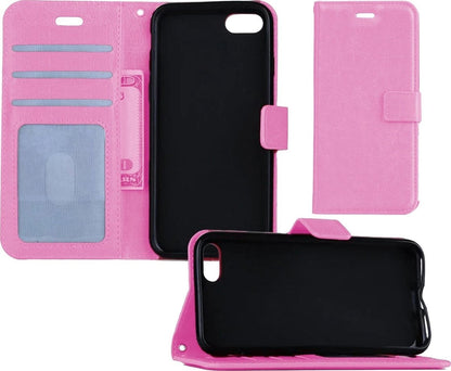 Forterra iPhone 7 Hoesje Bookcase Cover met Kaarthouder - Lichtroze