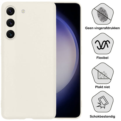 Forterra Samsung S23 Plus Hoesje Siliconen Backcover Lichtgewicht - Wit