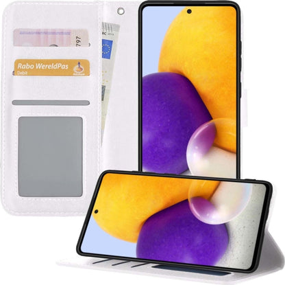 Forterra Samsung A72 5G Hoesje Bookcase Cover met Kaarthouder - Wit