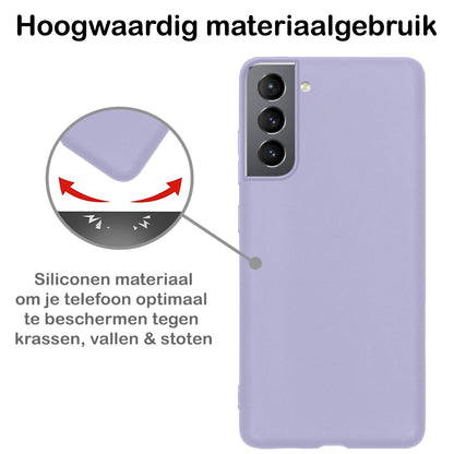 Forterra Samsung S21 FE Hoesje Siliconen Backcover Lichtgewicht - Lila