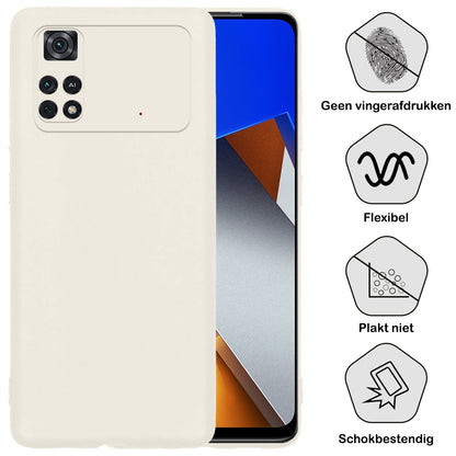 Forterra Poco M4 Pro 4G Hoesje Siliconen Backcover Lichtgewicht - Wit