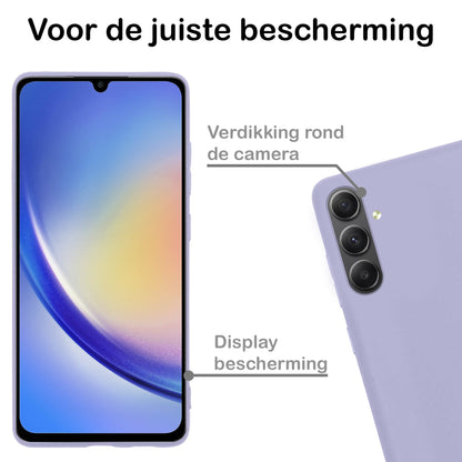 Forterra Samsung A34 Hoesje Siliconen Backcover Lichtgewicht - Lila