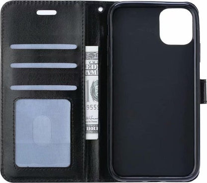Forterra iPhone 11 Pro Max Hoesje Bookcase Cover met Kaarthouder - Zwart