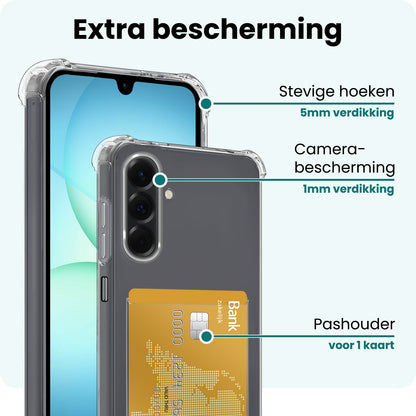 Forterra Samsung A17 Hoesje Kaarthouder Backcover Shockproof - Transparant