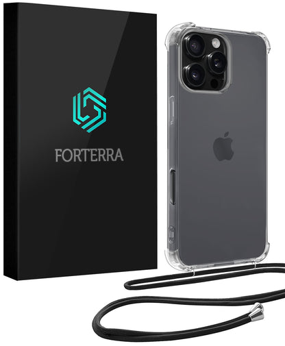 Forterra iPhone 16 Pro Hoesje met Koord Backcover Shockproof - Transparant
