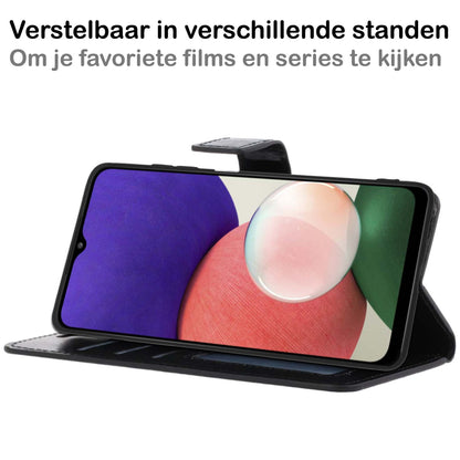 Forterra Samsung M22 Hoesje Bookcase Cover met Kaarthouder - Zwart