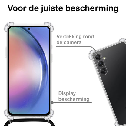 Forterra Samsung A54 Hoesje met Koord Backcover Shockproof - Transparant