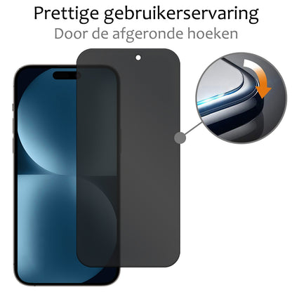 Forterra iPhone 15 Pro Screenprotector Gehard Glas - Privacy