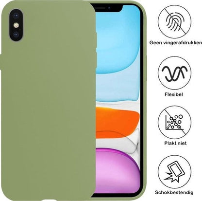 Forterra iPhone Xs Hoesje Siliconen Backcover Lichtgewicht - Groen
