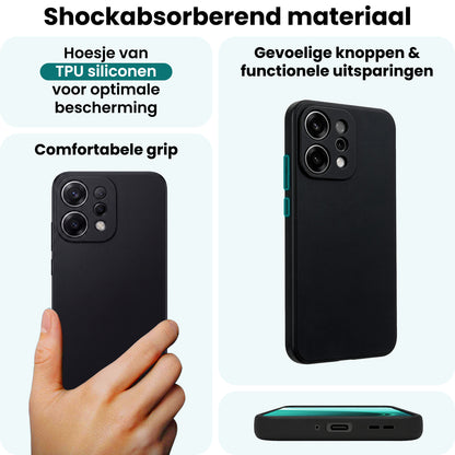 Forterra OPPO Reno 14 Hoesje Siliconen Backcover Lichtgewicht - Zwart