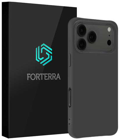 Forterra iPhone 17 Pro Hoesje Siliconen Backcover Lichtgewicht - Zwart