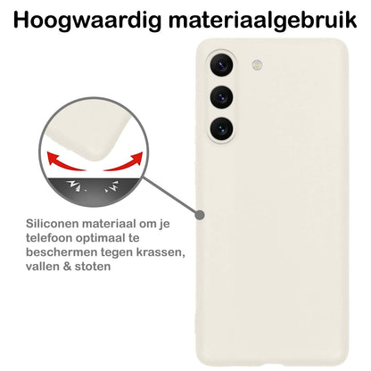 Forterra Samsung S23 Hoesje Siliconen Backcover Lichtgewicht - Wit