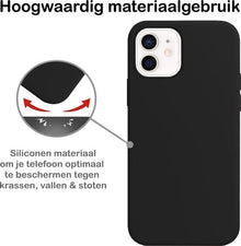Forterra iPhone 12 Mini Hoesje Siliconen Backcover Lichtgewicht - Zwart