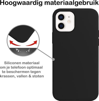 Forterra iPhone 12 Mini Hoesje Siliconen Backcover Lichtgewicht - Zwart