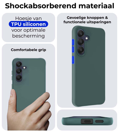Forterra Samsung A25 Hoesje Siliconen Backcover Lichtgewicht - Donkergroen